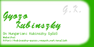 gyozo kubinszky business card
